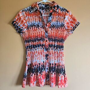 Apt. 9 Crinkle Button-Down Top, M